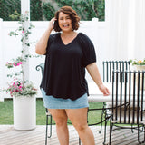 Australian Plus size womens shirt, Remi Top in black