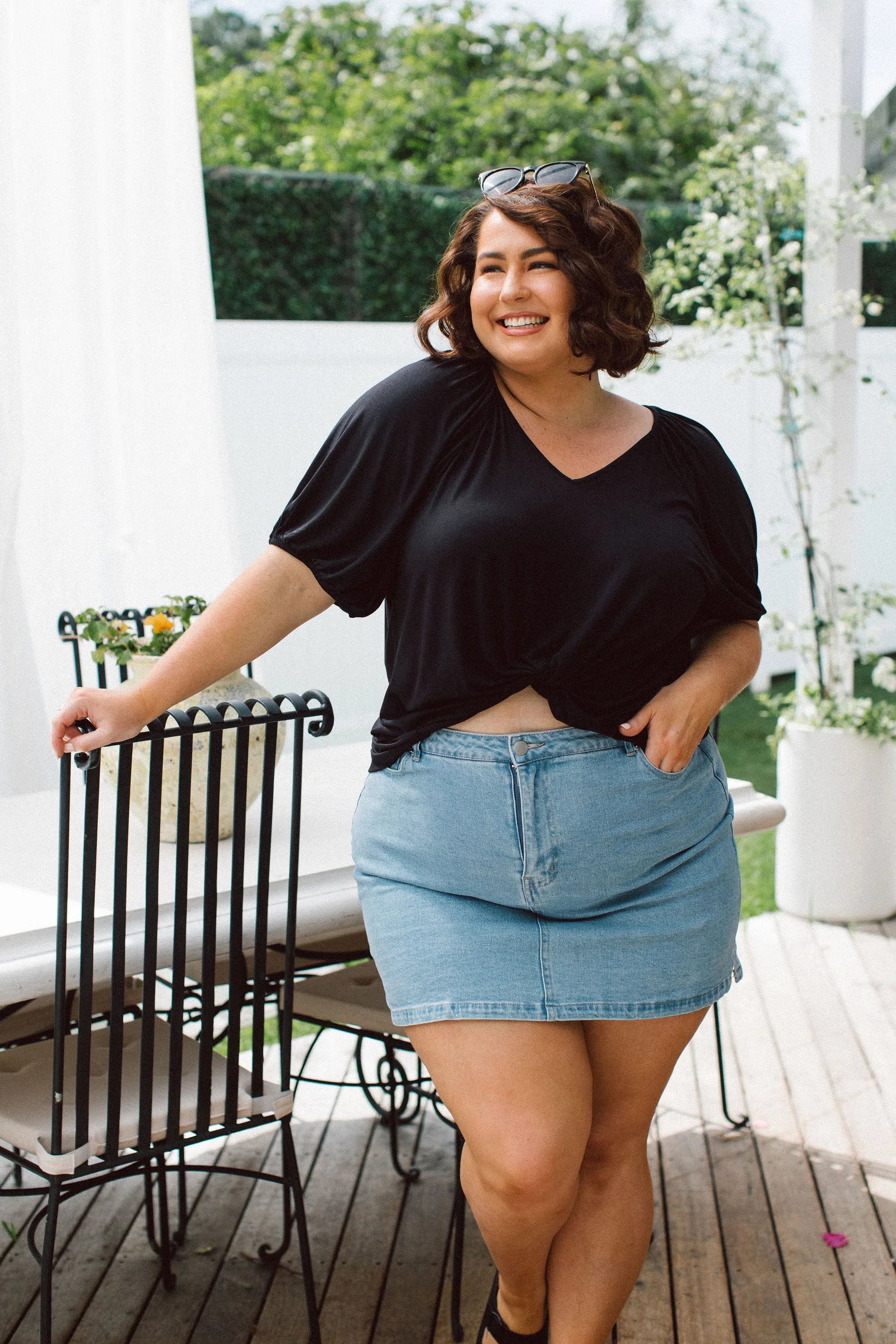 Australian Womens Plus Size Tops, Remi Top in black