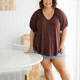 Australian Plus Size Tops, Remi Top in Chocolate Brown