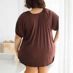 Australian Plus Size Tops, Remi Top in Chocolate Brown By Peach The Label