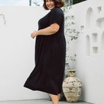 Peach The Label Womens Plus Size Dress - Ashleigh Dress in Black for Curvy Women