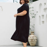 Peach The Label Womens Plus Size Dress - Ashleigh Dress in Black for Curvy Women