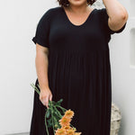 Fashionable Plus Size Black Dress - Ashleigh Dress by Peach The Label