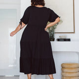 Peach The Label Designer Plus Size Dress - Harlow Dress in Black for Curvy Women