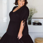 Flattering Black Plus Size Dress - Harlow Dress by Peach The Label