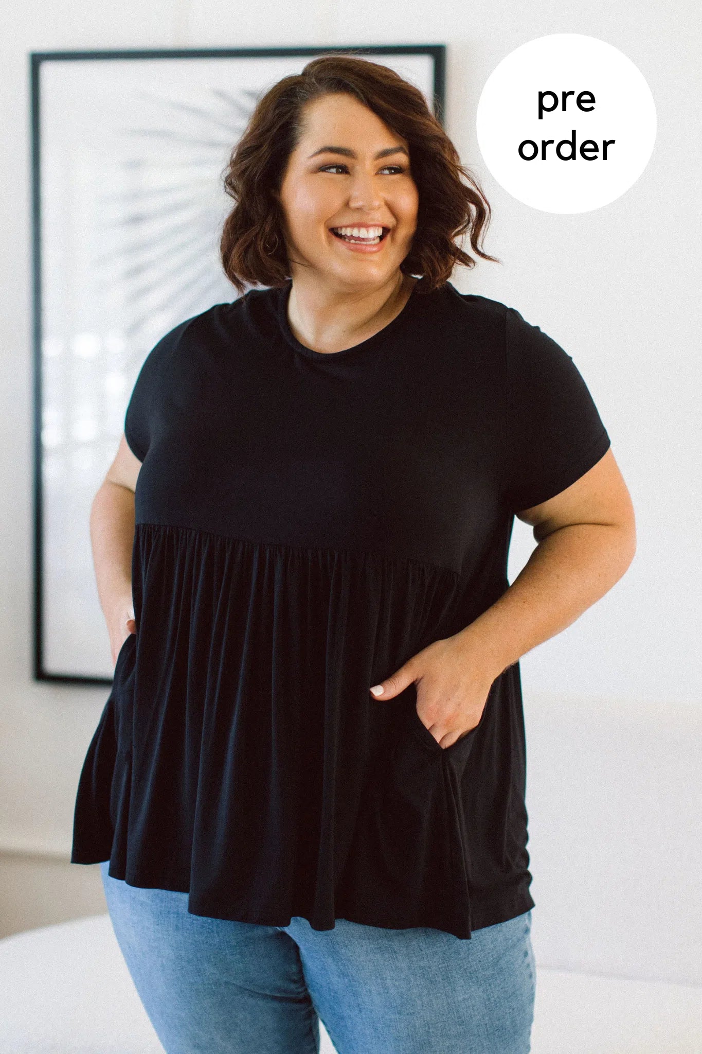 Women's Black Plus Size T-Shirt - Elevate Your Style with Lucy Tee